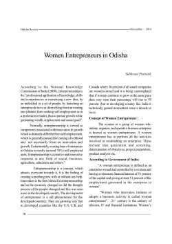 Women Entrepreneurs in Odisha
