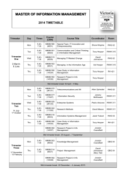 MIM Timetable 2014 - Victoria University of Wellington