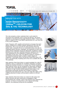 HiRes&trade; silicon for GHz and THz applications: Application note