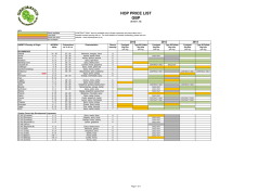 HOP PRICE LIST GBP