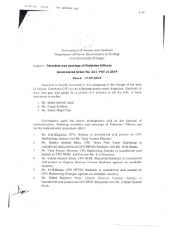 Subject:- Transfers and postings of Fisheries Officers Government