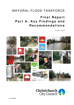MAYORAL FLOOD TASKFORCE Final Report Part A: Key