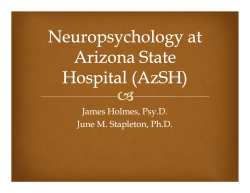 Neuropsychology at Arizona State Hospital