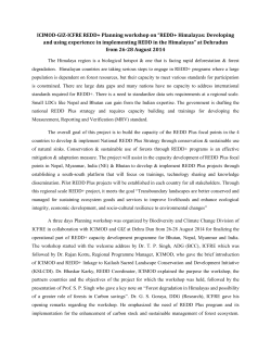 ICIMOD-GIZ-ICFRE REDD+ Planning workshop on &ldquo;REDD+