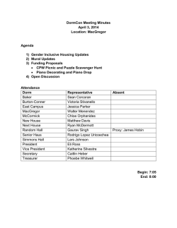 DormCon Meeting Minutes April 3, 2014 Location: MacGregor