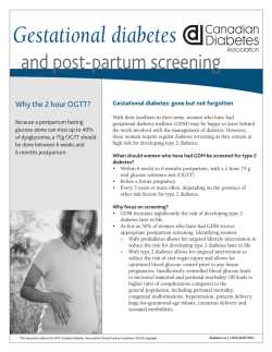 Gestational diabetes - CDA Clinical Practice Guidelines