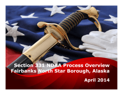 Section 331 NDAA Process Overview Fairbanks North Star Borough