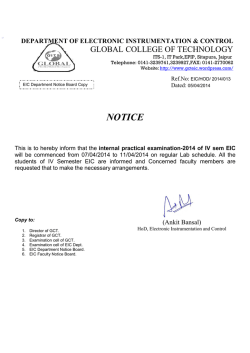 Internal practical examination-2014 of IV sem EIC