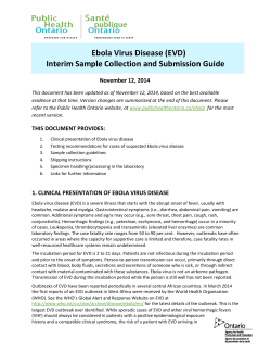 (EVD) Interim Sample Collection and Submission Guide