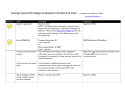 Georgia Gwinnett College Graduation Checklist Fall 2014 Provided