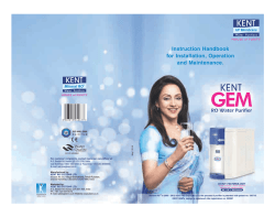 Download PDF - Kent RO Water Purifiers