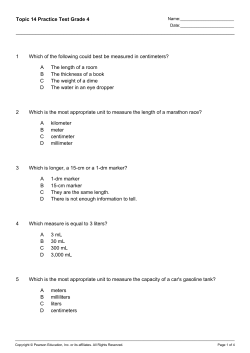 Topic 14 Practice Test Grade 4 1 Which of the fol