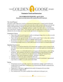 Nomination Criteria and Instructions