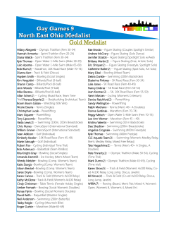 Complete list of Gay Games 9 NEO Medalist