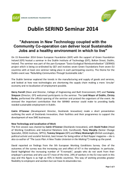 Dublin SERIND Seminar 2014