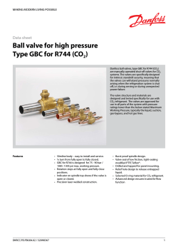 Ball valve for high pressure Type GBC for R744 (CO2)