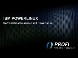 IBM PowerLinux - PROFI Engineering Systems AG