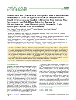 Identification and Quantification of Grapefruit Juice Furanocoumarin