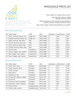 WHOLESALE PRICE LIST