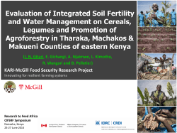 KARI-McGill Food Security Research Project Innovating for resilient