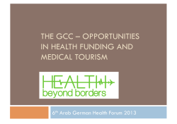 THE GCC – OPPORTUNITIES IN HEALTH FUNDING AND