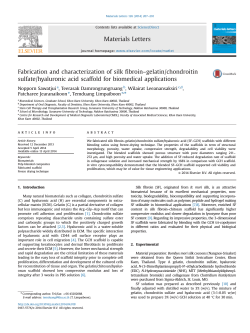 Fabrication and characterization of silk fibroin–gelatin/chondroitin