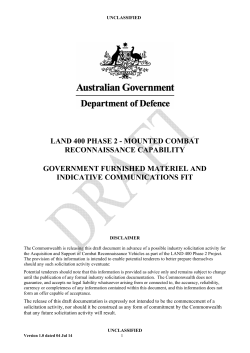 Draft Government Furnished Materiel and Indicative