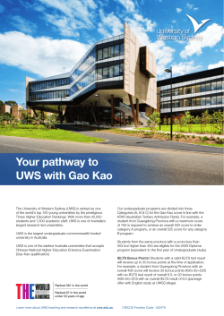 Your pathway to UWS with Gao Kao