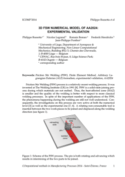 3d fsw numerical model of aa2024: experimental