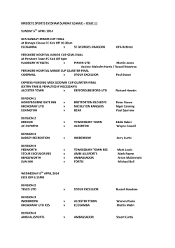 ISSUE 11 SUNDAY 6TH APRIL 2014 GFA SUNDAY MINOR CUP