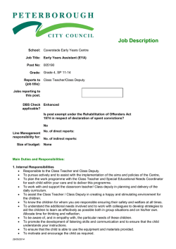 Job Description and Person Specification