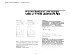Physics Education with Google Glass gPhysics