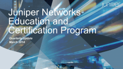 JNCP Program Update - J-Net Community