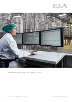 GEA TDS Automation for Process Plants - Gea