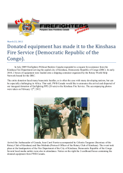 Kinshasa Fire Service Donation 2012