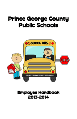 2013-14 Employee Handbook - Prince George County Public Schools