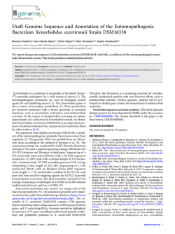 Draft Genome Sequence and Annotation of the Entomopathogenic