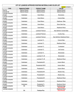 city of leawood approved roofing materials and color list