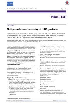 Multiple sclerosis: summary of NICE guidance