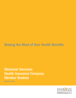 Member Booklet - Memorial Hermann Health Solutions