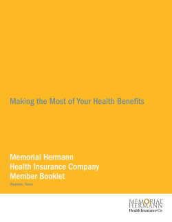 Member Booklet - Memorial Hermann Health Solutions
