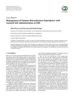 Management of Gamma-Butyrolactone Dependence with Assisted