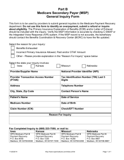 Part B Medicare Secondary Payer (MSP) General Inquiry Form