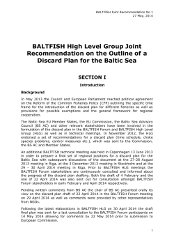 BALTFISH Baltic Sea Discard Plan