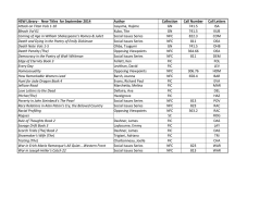 HSW Library - New Titles for September 2014 Author Collection Call