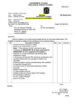 Standard Reference Materials (SRM)(Tender Schedule)