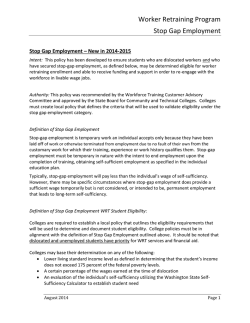 Stop Gap Employment Policy - Washington State Board for