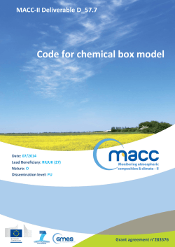 Code for chemical box model