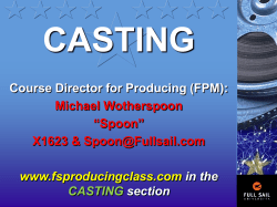 FPM-1 Casting Lecture - Full sail producing course
