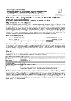 Key Investor Document (PDF, 105 kB) - FPM-AG